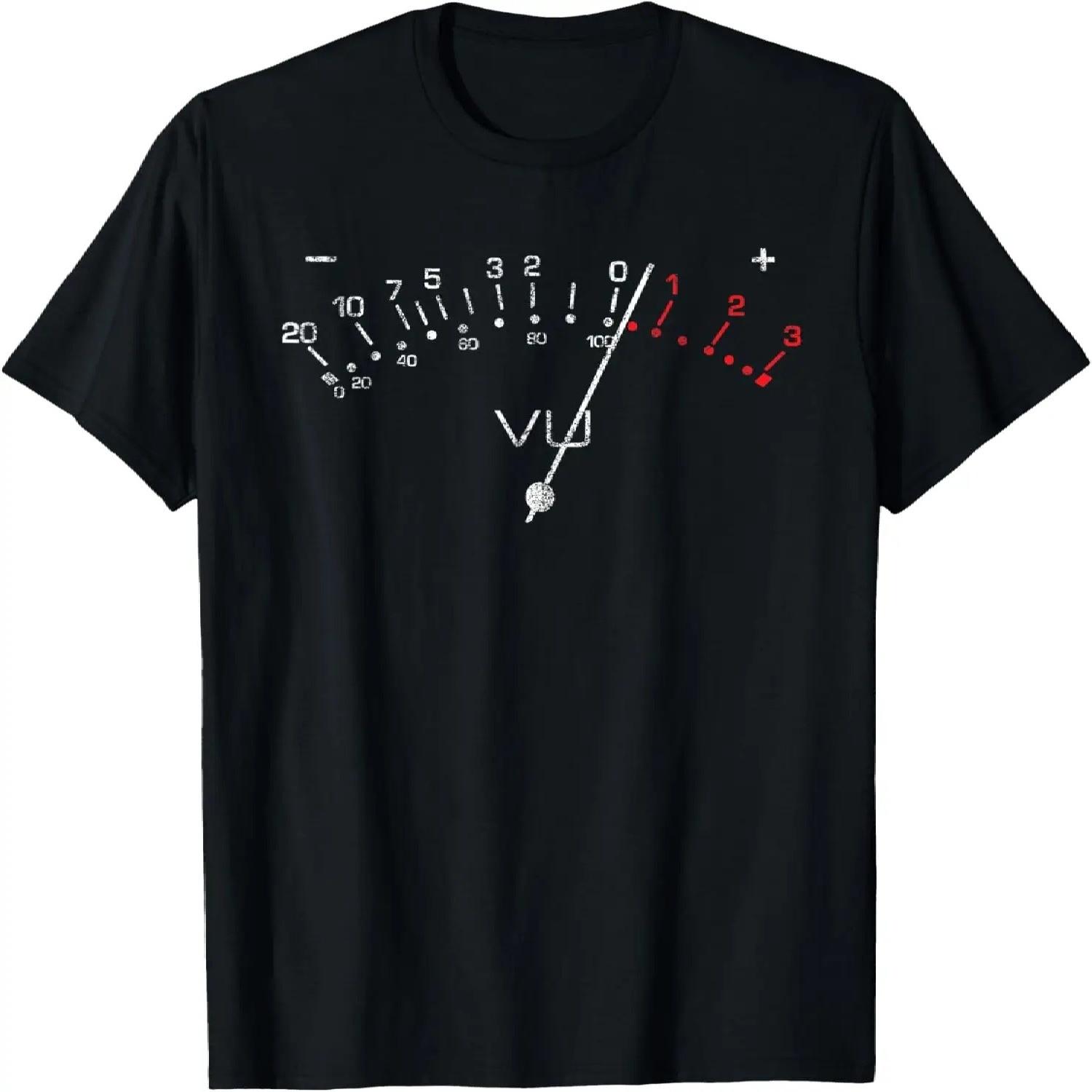 VU Meter T Shirt Sound Engineer, Hi Fi, Analog Tee T-Shirt S чёрный