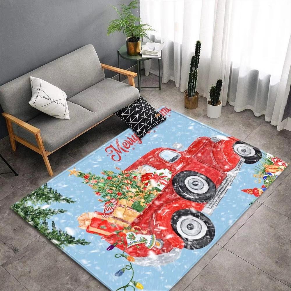 Christmas Red Truck Cardinals Carpet for Living Room Home Decor Sofa Table Large Area Rugs Bedroom Bedside Floor Mat