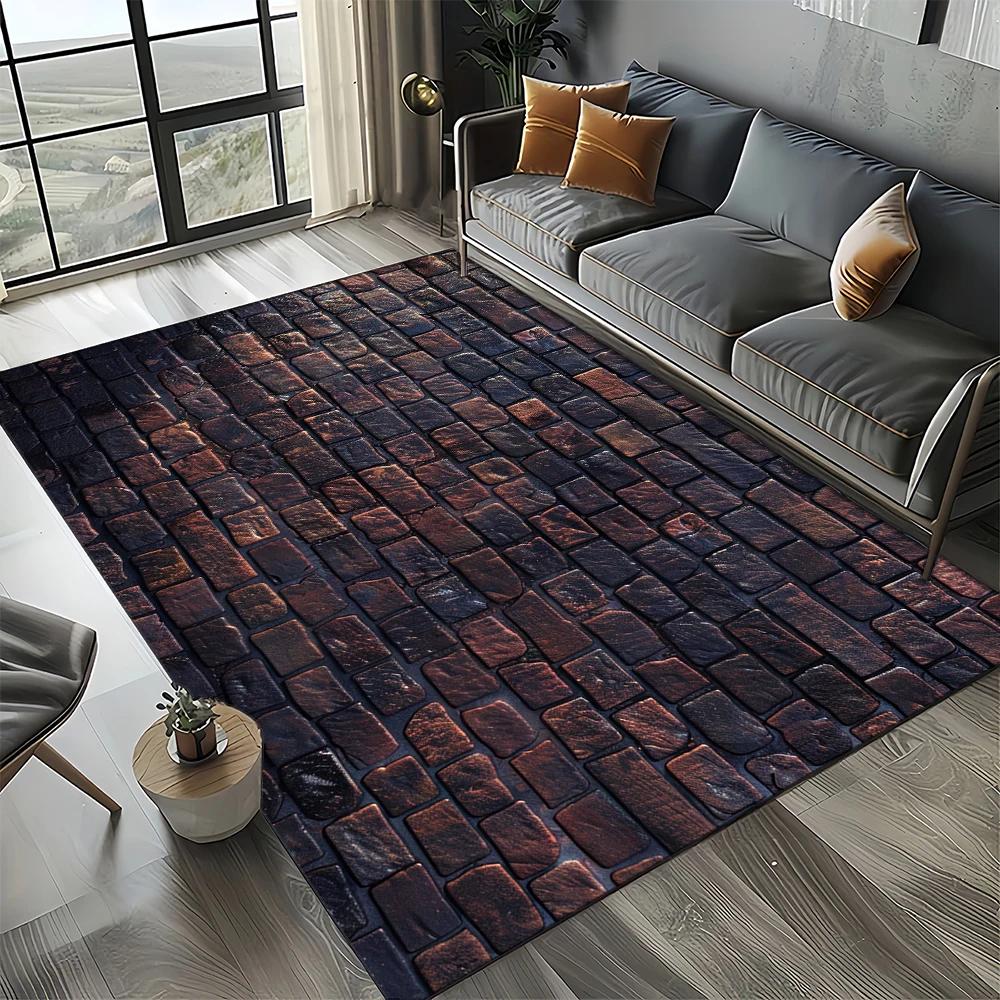 27 Style New Brick Stone Building Wall Originality Rug Carpet for Living Room Bedroom Home Decor,kids Non-slip for Sofa Doormat