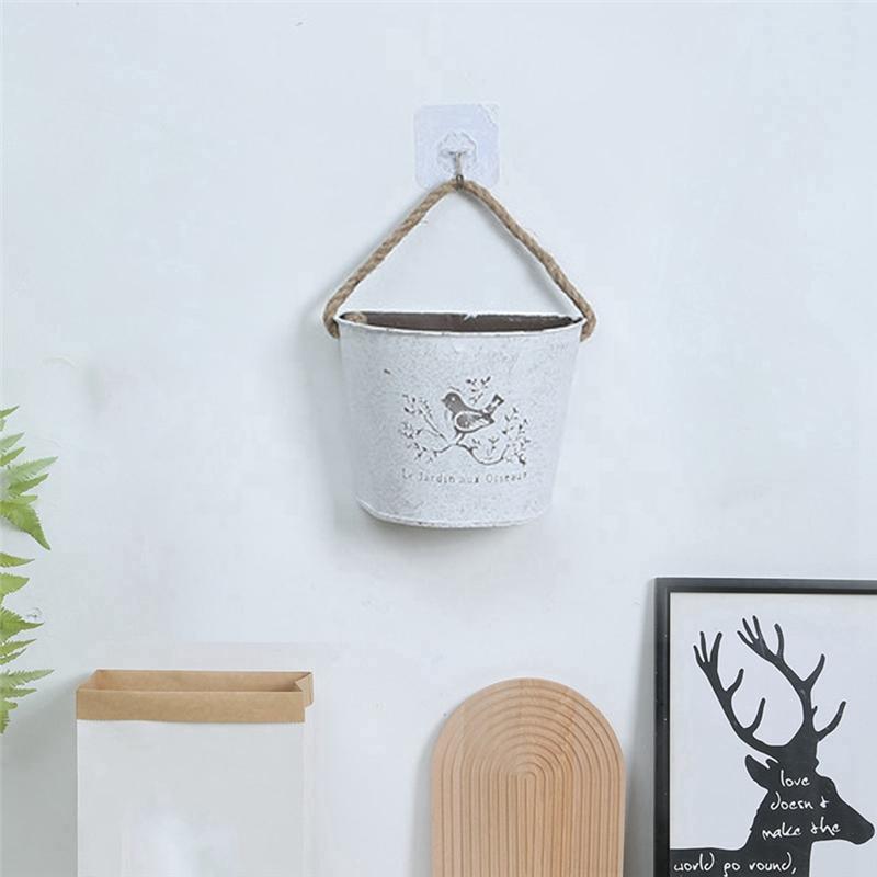 Good-Wall Hanging Planter Plant Pot Flower Basket Garden Succulent Container Metal Iron Flower Holder Home Balcony Decoration