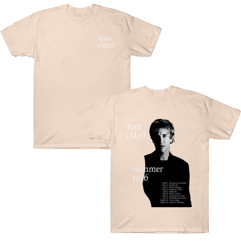 Tom Odell Tour 2026 T Shirts 100%Cotton Short Sleeve Male Tshirt O-neck Print T Shirt His Band Present The Wonderful Life Tee Unisex funny shirts
