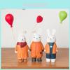 Modern Minimalist Wooden Bunny Decor With Balloon Figurine For Home Office And Gift Giving