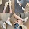 ~ Old cowhide lace-up casual versatile sports board shoes round head white shoes women's new models