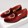 New Men's Velvet Embroidery Casual Shoes Luxury Designer Male Formal Wedding Dress Slip On Loafers Homecoming Footwear