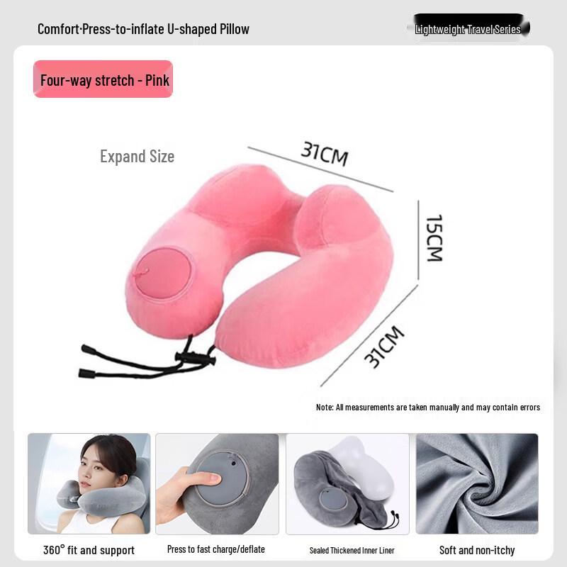Kasisc Inflatable Double Hump U-shaped Neck Pillow