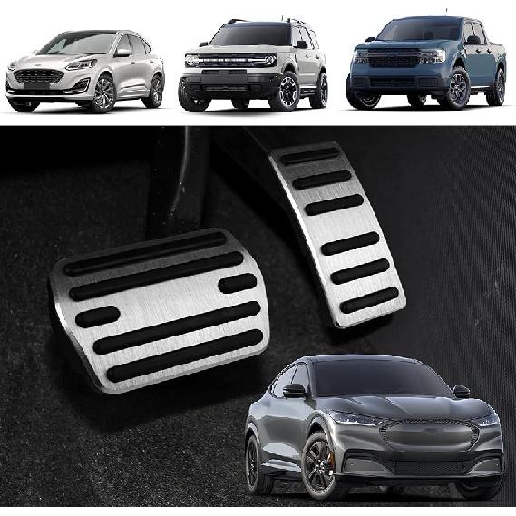 2Pcs Compatible With Ford Maverick Escape Bronco Sport Mustang Mach E 2025 2024    Accessories Car Pedals Foot Pedal Covers -Blue серебряный