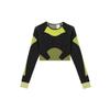 adidas Von Stella McCartney Truestrength Nahtloses Langarm Crop Top Schwarz Gelb Damen HN2882
