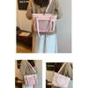 JIAERDI Harajuku Aesthetic Black Itabag Women Heart Bow Casual Shoulder Backpack Ladies Jk Uniform Transparent Handbag Wallet