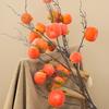 Dried Flower Arrangement with Artificial Persimmon, Pomegranate, and Ruyi Branches for Living Room Decor