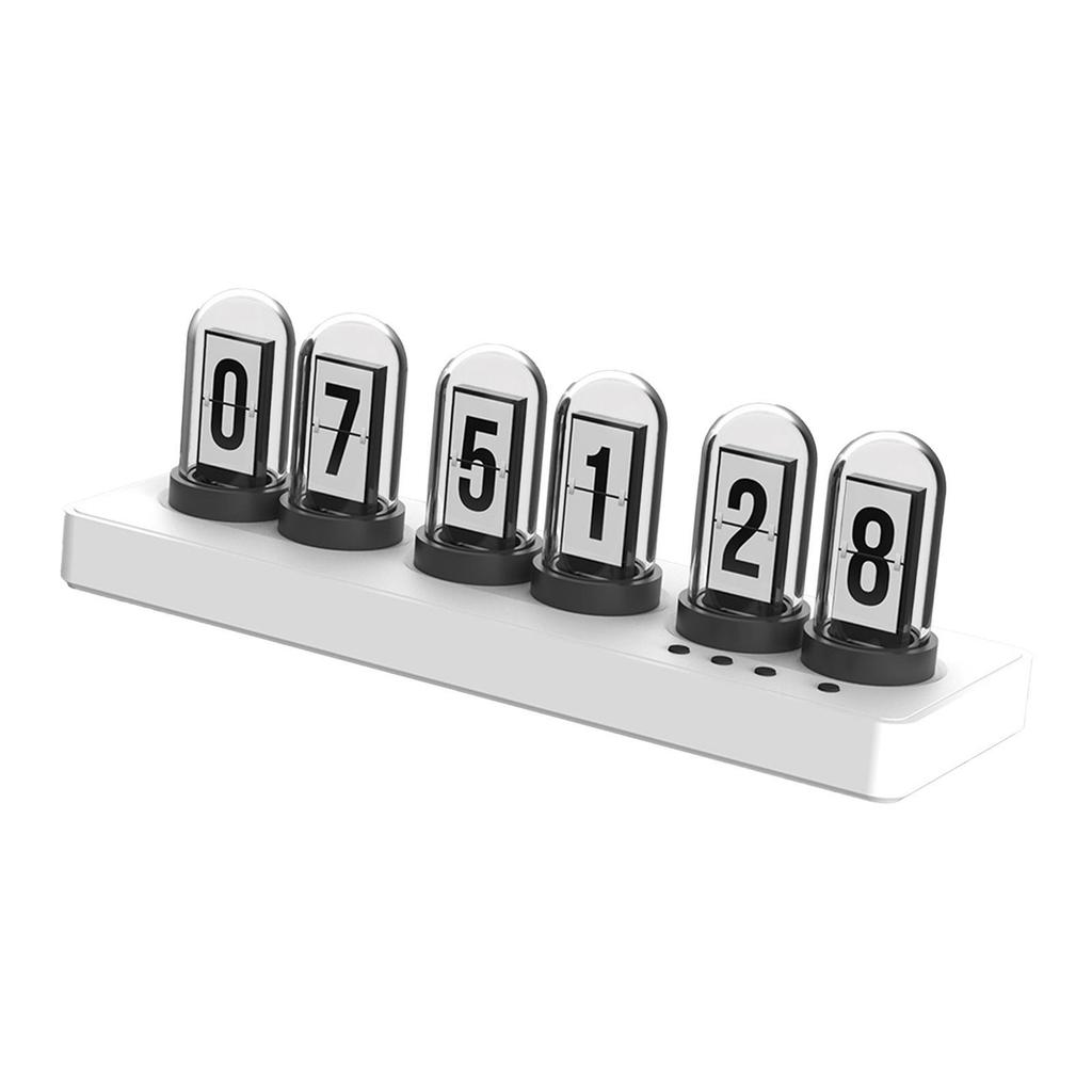 IPS Nixie Tube Clock 6 Bit IPS LCD Screen Retro Room Decor Creative Electronic Clock for Table Dorm Study Shelf Living Room