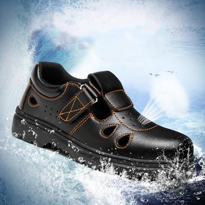 Übergröße Herren Freizeit atmungsaktive Stahlkappenschuhe Arbeitssicherheitsschuhe Arbeiter Sommer Sicherheitsschuh weiches Leder Sicherheitsstiefel Männer