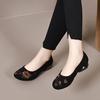 Ethnic Style Single Shoes Spring New Light Mouth Low Heel Soft Leather Soft Sole Comfortable Shoes Dancing Embroidery