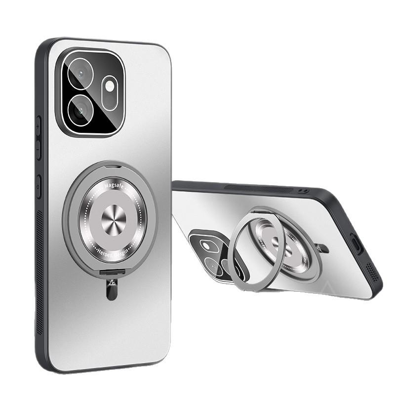 Applicable to OnePlus 11T mobile phone case, new magnetic suction bracket 1 + 11T matte all-inclusive anti-drop with lens film cover