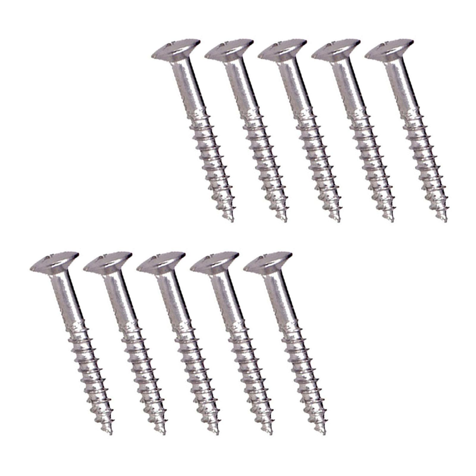 

10 шт. винтов для крепления рамки звукоснимателя из нержавеющей стали, крепежный винт для электрогитары, простая установка серебряный