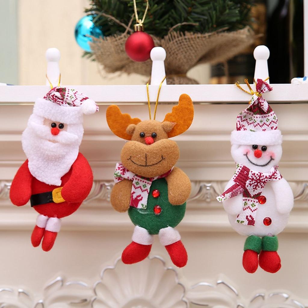 Elk Bear Plush Decorative Soft Cute Toy Doll Christmas Pendant Ornaments Christmas Tree Decoration