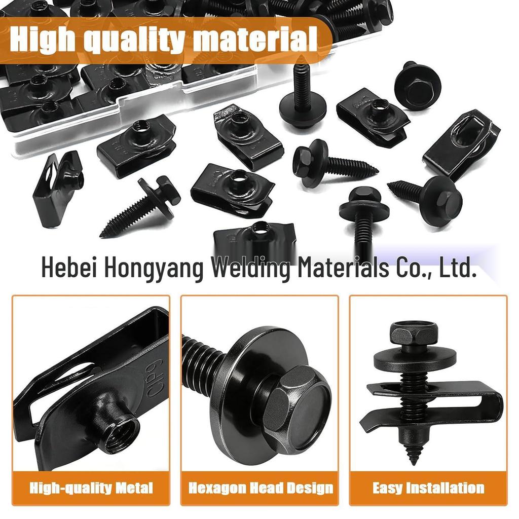 Universal M6 Self-Tapping Screw U-Bolt Engine Hood Fastener and Metal Nut Clip
