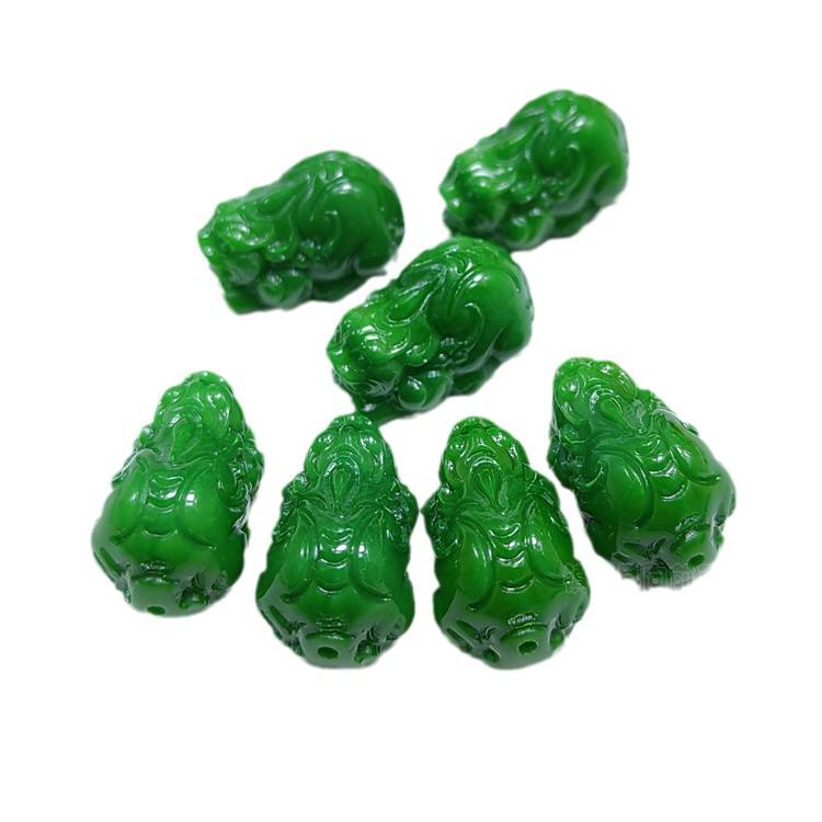 3D Green Jade Pixiu Jewelry: DIY Jade Bracelets, Necklaces, Accessories