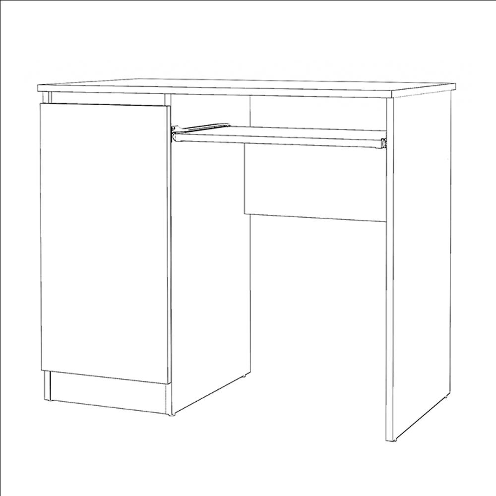 White Computer Desk 90 CM With 2 Shelves School Gaming Furniture