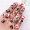 50pcs Resin Mini Colorful Christmas Decor Cartoon Magic Wand Cake Popsicle Figurine Flatback Stone Nail Art Scrapbook DIY Crafts