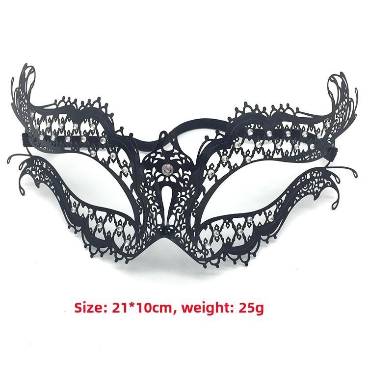 Metal Mask For Adults With Water Drill Decoration For Halloween And Cosplay Parties