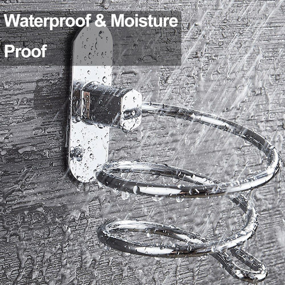 Organizer Spiral Stand Hanger Hair Dryer Holder Storage Shelf Hairdryer Rack Bathroom Accessory