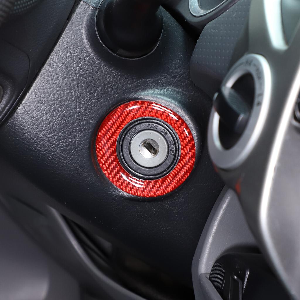 Red Carbon Fiber Interior Ignition Key Ring Trim For Toyota Tacoma 2011-15