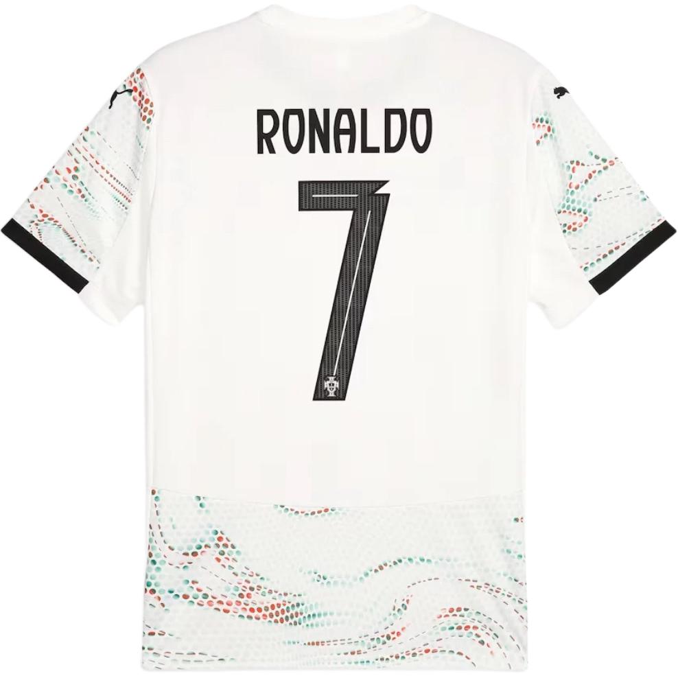 Puma X FPF Collaborazione Trasferta Maglia Portogallo 2025 Logo del Marchio Girocollo Confortevole Manica Corta Maglia da Calcio Uomo maglia Bianco 77920904