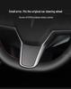 Tesla Hand-Stitched Genuine Leather Steering Wheel Cover for Models 3/Y/X/S - Full Coverage, Anti-Slip Grip.