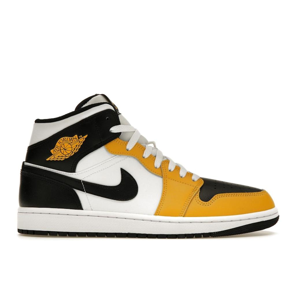 Air Jordan 1 Mid Yellow Ochre Herre Sneakers Svart Hvit DQ8426-701