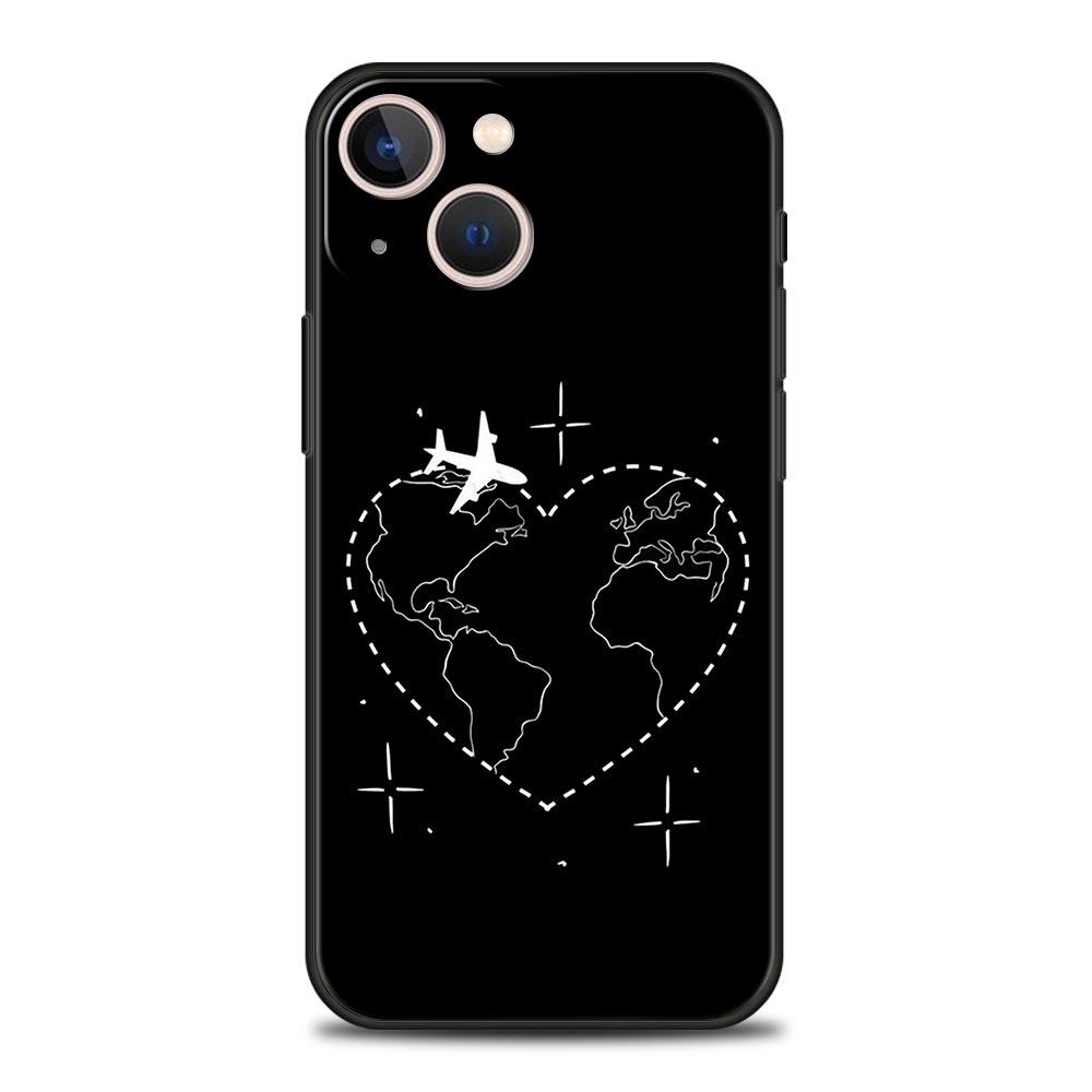 Fashion Planes World Map Travel Luxury Soft Phone Case For iPhone 13 15 14 12 11 Pro MAX XR X SE XS 7 8 Plus Silicone Cover
