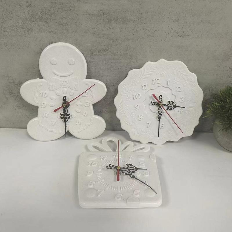 Christmas Gngerman Silicone Molds for Epoxy Resin, Clock Shaped Resin Silicone Molds for Candy Chocolate Fondant, Baking