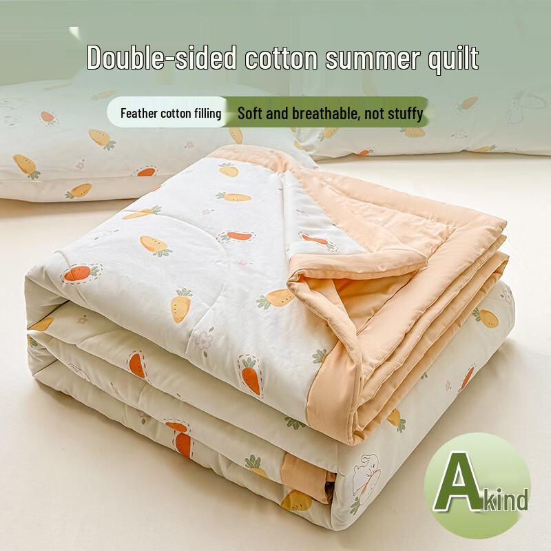 ZUOYOUTUO Xinjiang Long-Staple Cotton Double-Sided Printed Summer Quilt