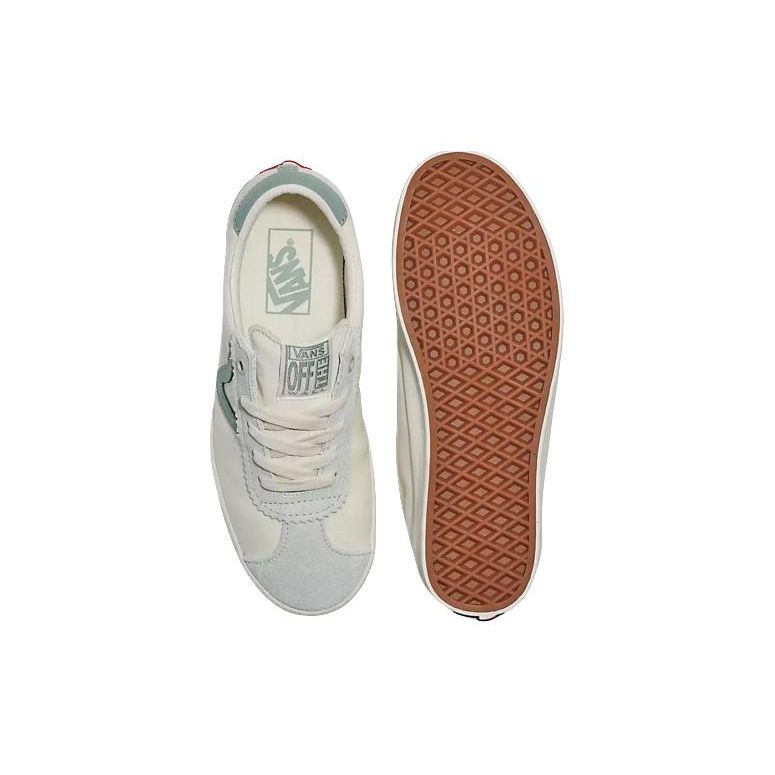Vans Sport Low Casual Lightweight Comfortable Shock Absorbing Durable Low Top Skate Shoes Unisex Sneakers White Green VN000CQRGRN