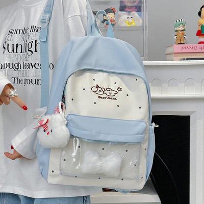 Large Capacity Japanese Style Backpack - Lightweight, Cute Cartoon Design for Female Students