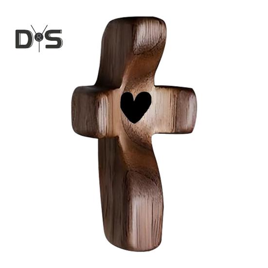 Handcrafted Wooden Fidget Cross Pocket Prayer Cross Fingertip Stress Relief Cross Gadget for Clutching Clinging And Praying Encouragement Gift