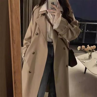 Windbreaker Coat for Women New Spring and Autumn British Style Mid-length Early Autumn High-end Khaki Coat for Women
