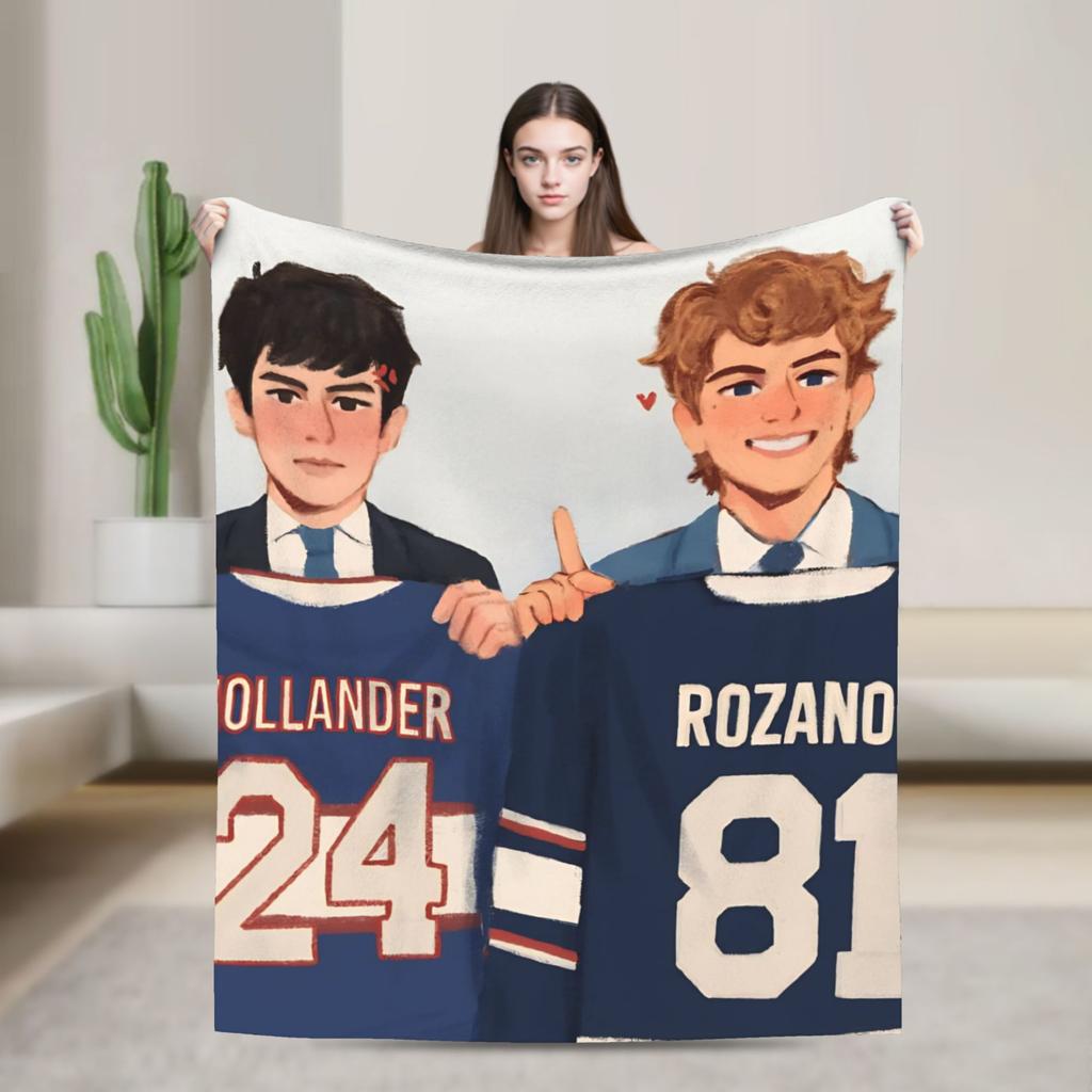 Heated Rivalry Film-Decken Warme Grafische Plüsch-Kuscheldecke für Sofa Sessel Flugzeug Reisen Flanell-Tagesdecke Bettbezug