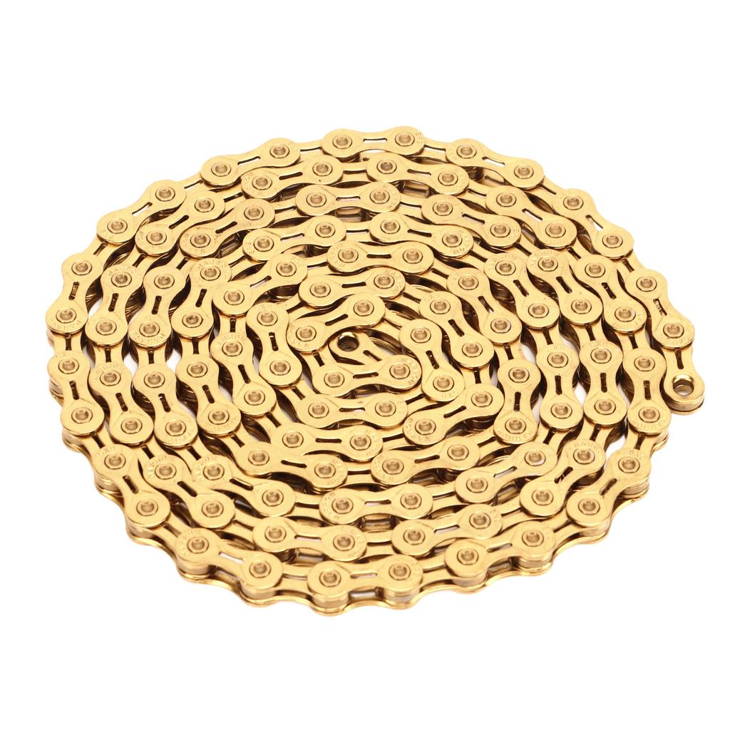 9 Speed Bicycle Chain Carbon Steel 9 Speed Chain for Road Bike Mountain Bike SX9EL Titanium Gold