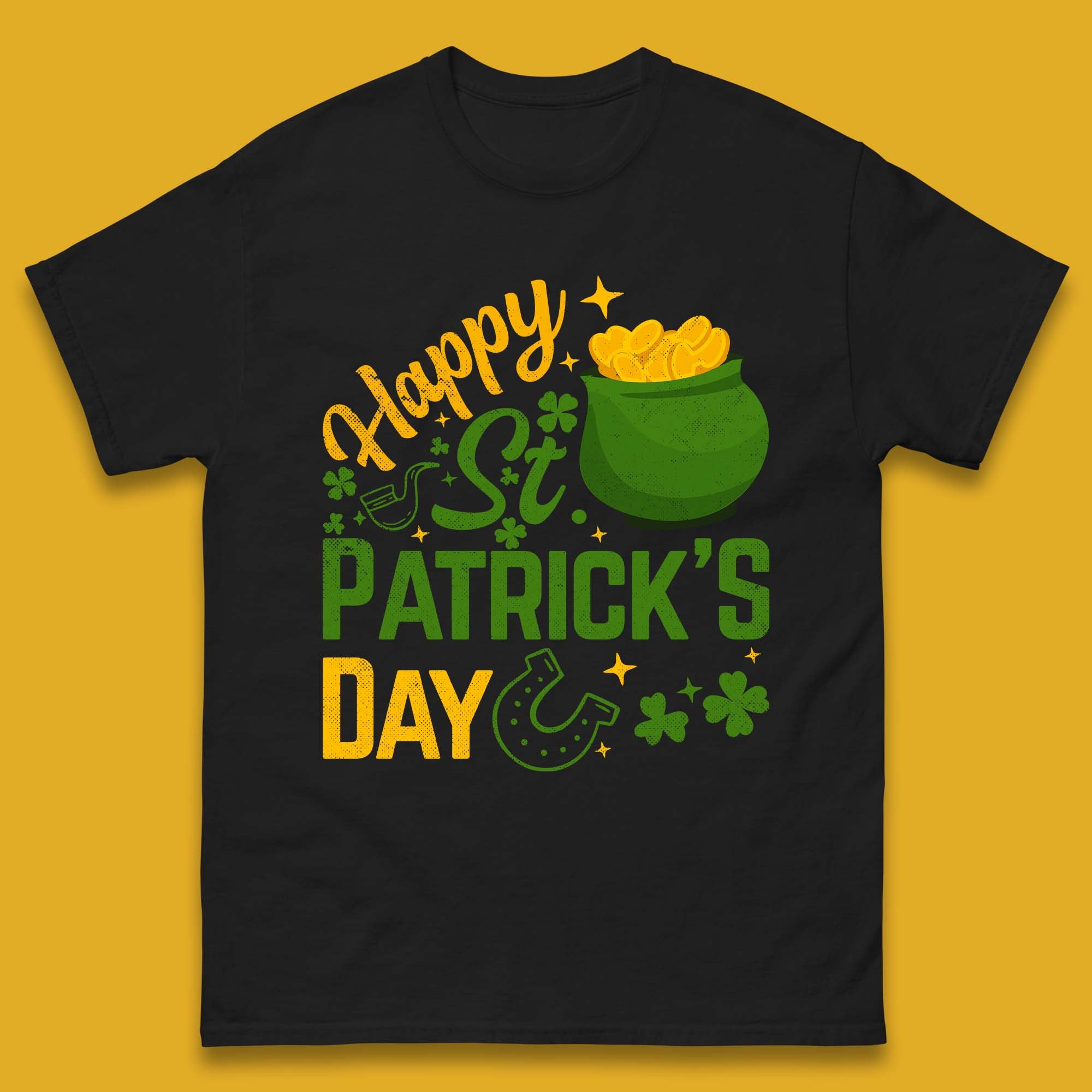 Happy St Patrick s Day Mens T-Shirt Womens Tops Tees M
