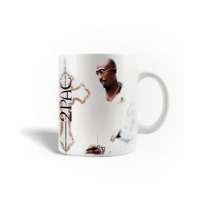 Ceramic Mug - Tupac Shakur - 30cl - White - Dishwasher Safe - Round