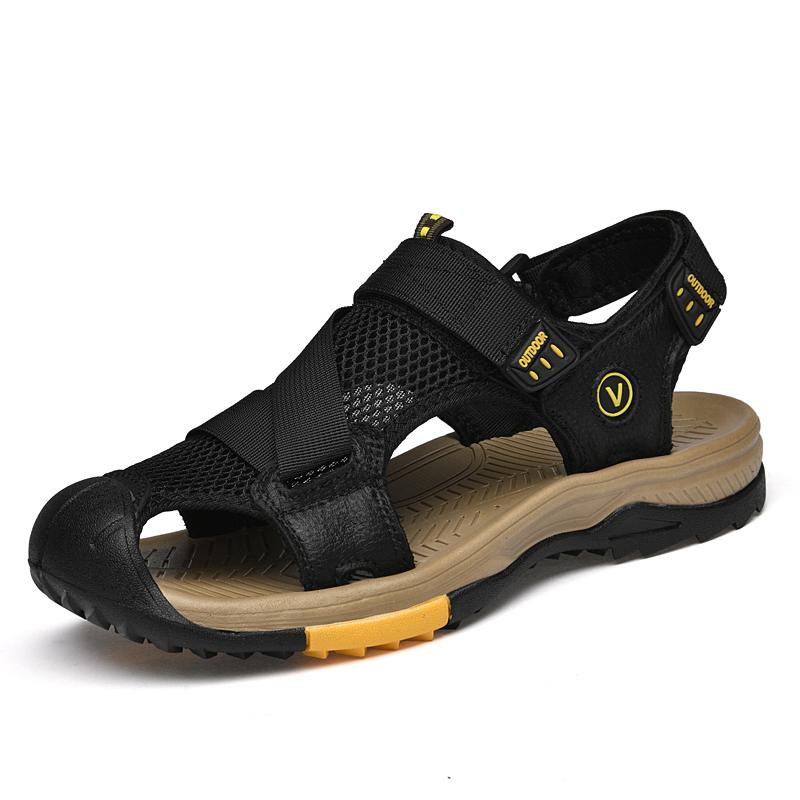 FashionBreathable Anti-skid Beach Shoe Outdoors Summer Flats for Men Cool Drive Casual Sandals Leisure Walk Hollow Out Footwear Sandals