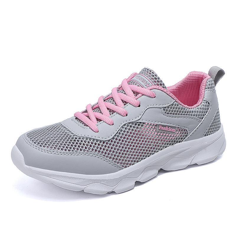 Summer hollow breathable mesh casual sports shoes women's pure white all black non-slip soft-soled shoes