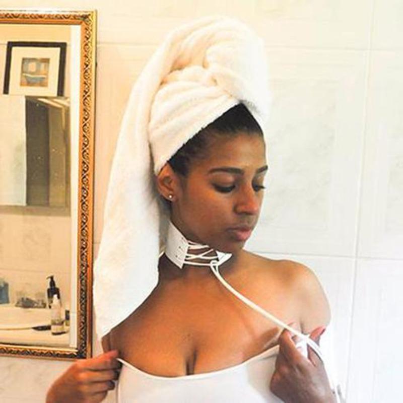Retro Dam Gotisk Faux Mocka Choker Bred Krage Halsband Smycke Gåva