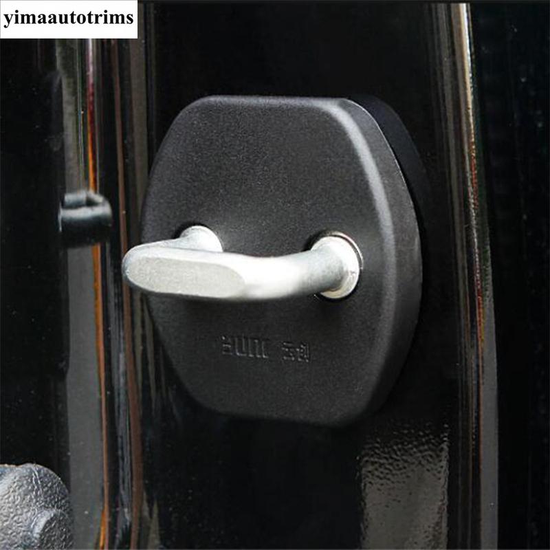 Car Door Lock Cap Protector Decoration Cover Trim Fit For Nissan Leaf 2018 -  Black Plastic Interior Accessories
