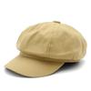 Retro British Versatile Spring and Autumn Cap Casual Soft Top Solid Color Beret Breathable Face Small Hong Kong Style Octagonal Hat