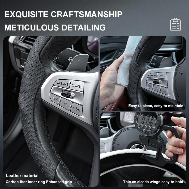 Ultra Thin Car Steering Wheel Cover All Season Universal Anti Slip Sweat Absorbent Ventilate Nappa Auto Interior Accessories