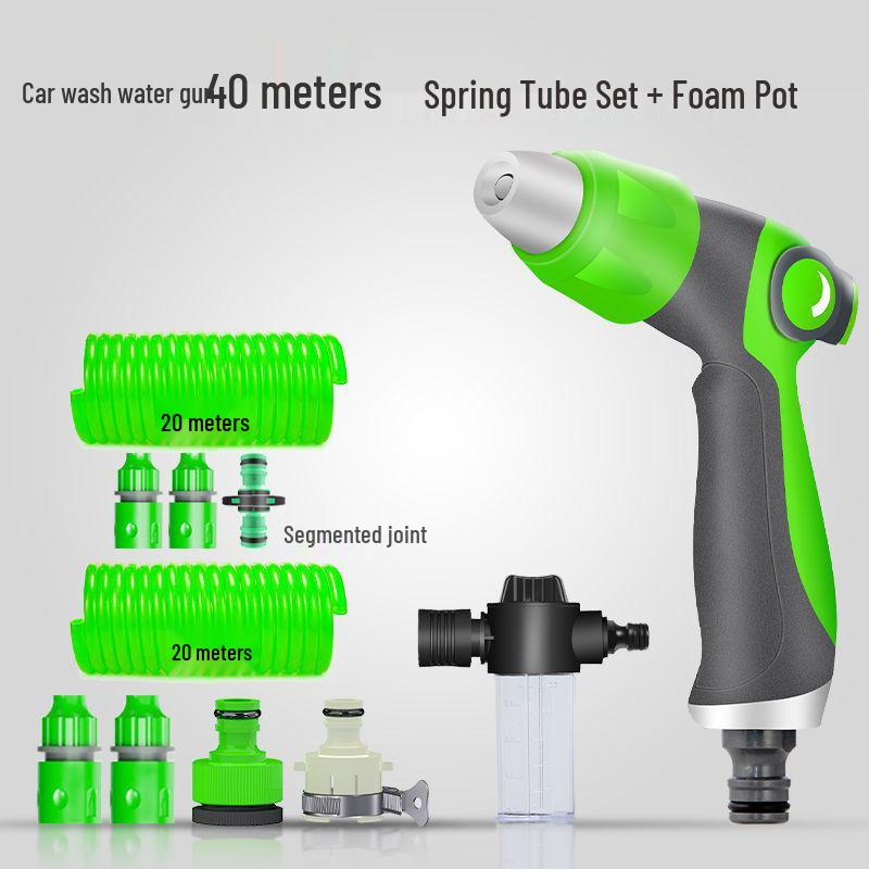 Teleskopická vysokotlaká vodní hadice a multifunkční tryska pro mytí aut a domácí použití