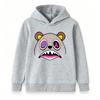 Kids Boys Girls Cute Cartoon Bear Graphic Pullover Hoodie, Cool X Eye Angry Bear Print Long Sleeve Casual Sweatshirt for Daily Wear Party Street