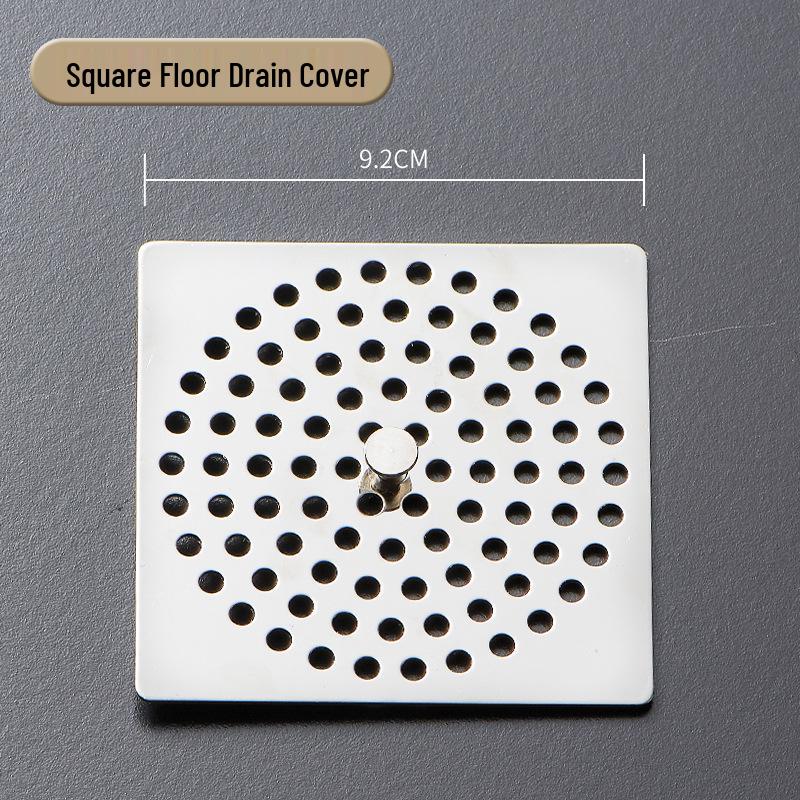 Stainless Steel Round Floor Drain Cover with Anti-Hair Filter and Handle for Hotel Bathrooms