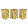 Metal Assembled Pen Holder Gold Architectural Pattern Quadrate Surfaces Plating DIY Pen Holder for